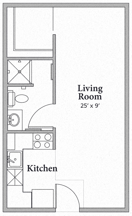 Studio Floor Plan at Middle Creek Village LLC, Colorado